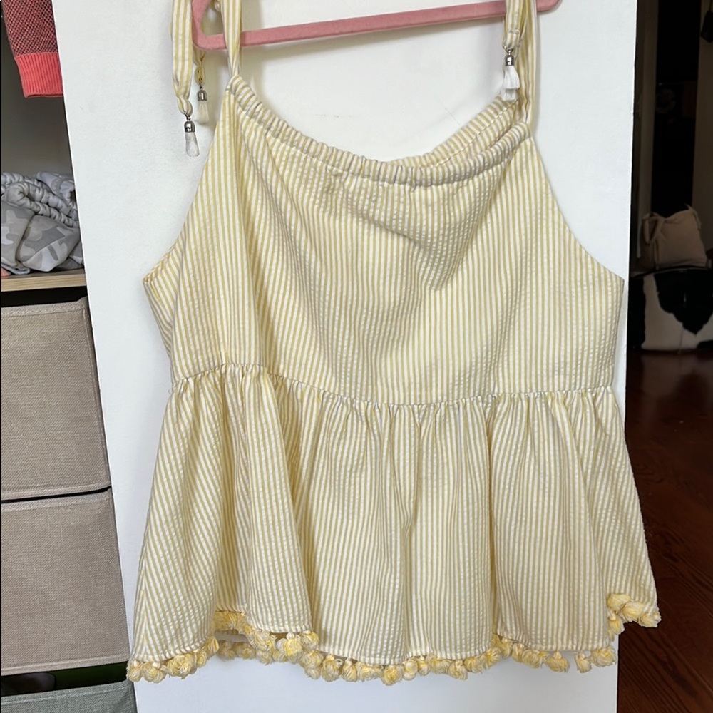 Zimmermann Yellow Smocked Ruffled Camisole